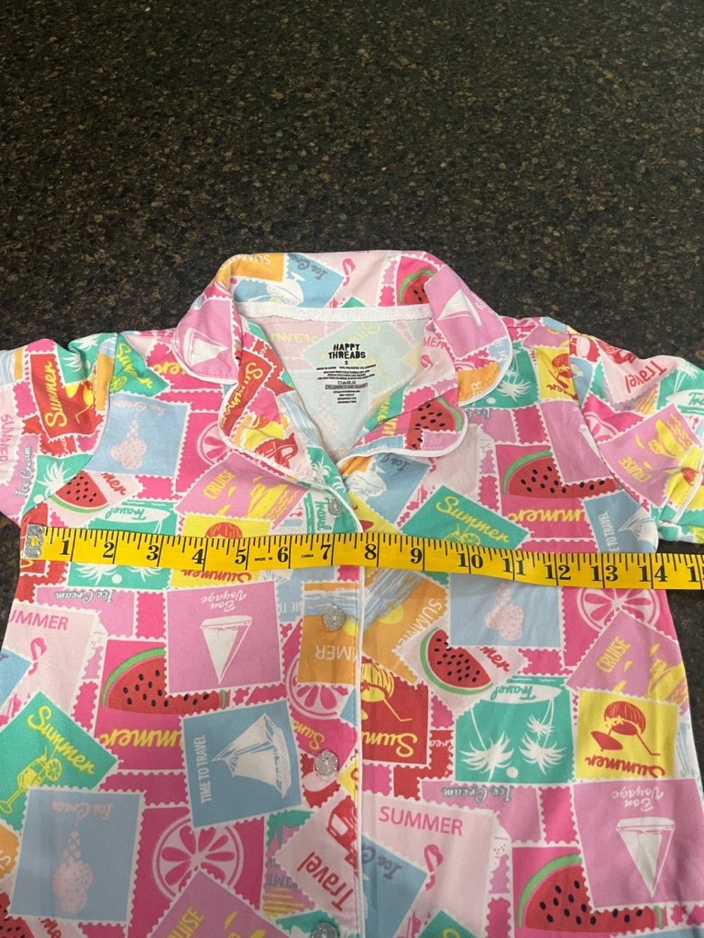 Happy Threads SET Pink Summer Fun Short Sleeve & Shorts Pajamas Little Girls - Picture 4 of 8